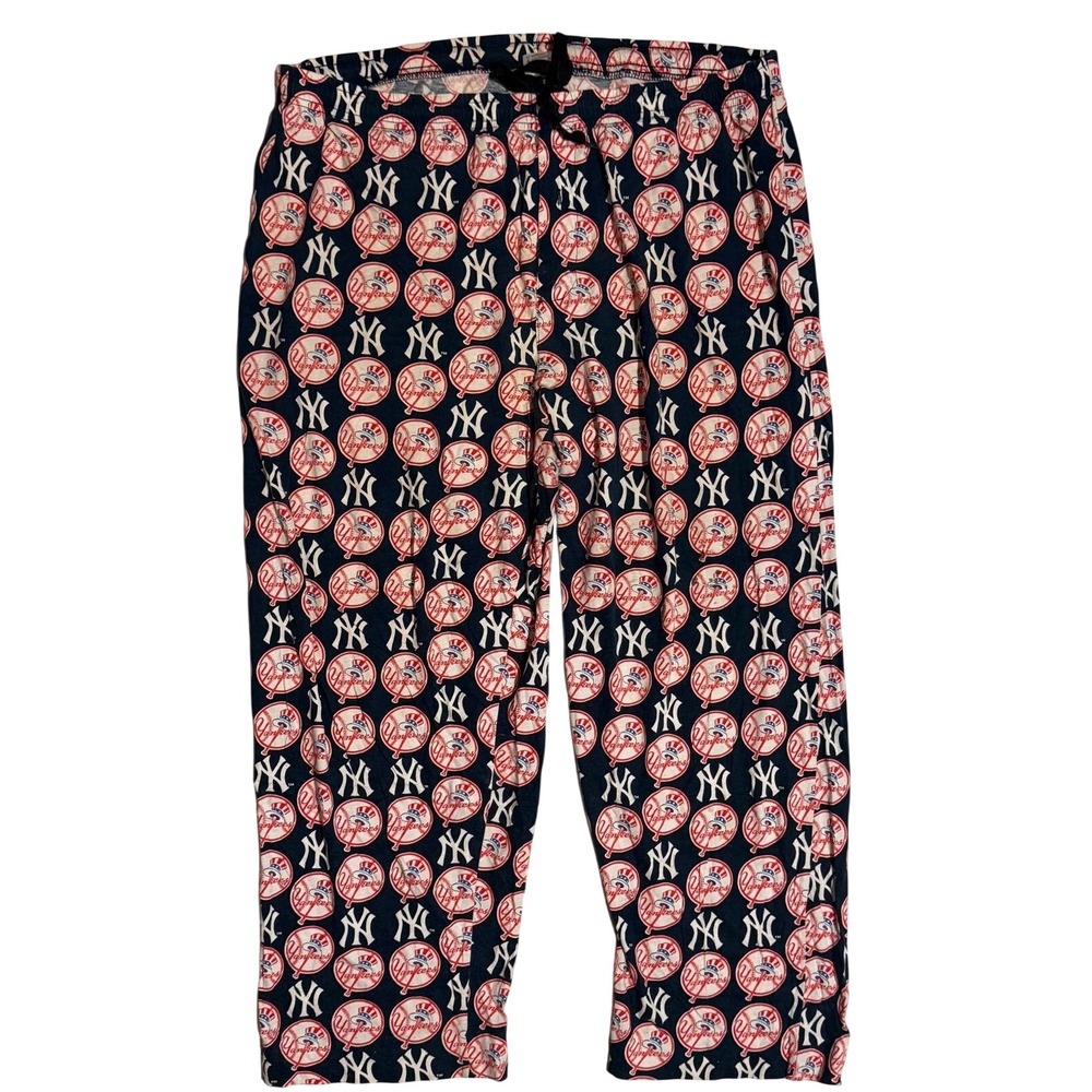 MLB New York Yankees Pajama Pants Mens Large Navy Blue Cotton Lounge Sleepwear